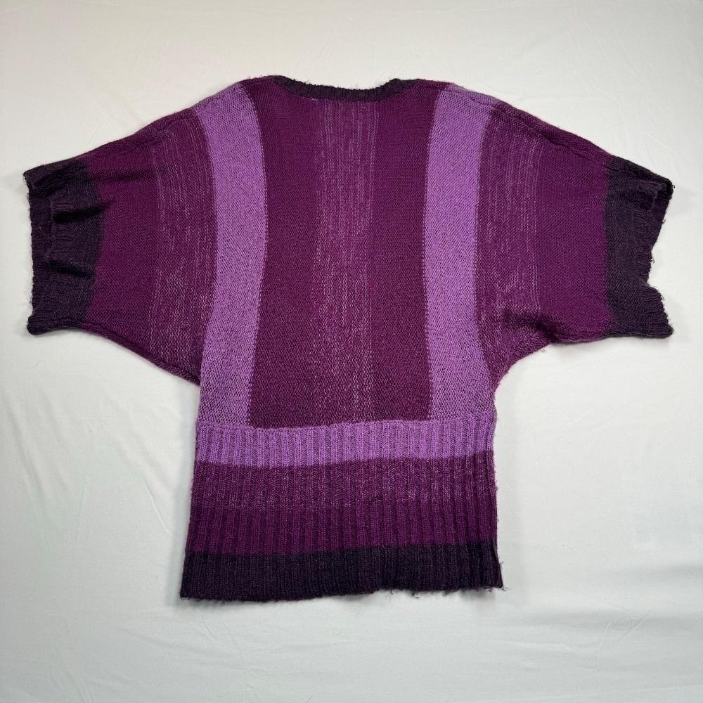 Allison Brittany Knit Surplice Sweater Womens Size S Purple Short Sleeve - Picture 2 of 8